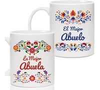 Breezy Valley Grandparents Gifts for Grandma Grandpa from Grandkids - Grandma and Grandpa Birthday Gifts, Regalos Para Abuela Abuelo Gifts In Spanish, Best Grandma Grandpa Coffee Mugs Cup