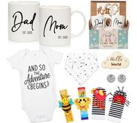 Breezy Valley New Parents Gifts for Couples, First Time New Mom and Dad Gifts Mugs Est 2025, Gender Reveal Baby Shower Gifts Basket, Pregnancy Gifts for Expecting Parents to be, Newborn Baby Gift Set