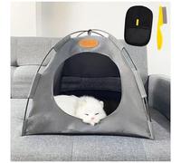 Breezyden Pop-Up Pet Tent,Meowvo Breezyden Pet Tent with Foldable Steel Frame,Portable Hideaway for Cats & Dogs,Breathable Oxford Fabric,A Private Oasis for Pets (Dark gray, S (Pets Under 8.8Ibs))