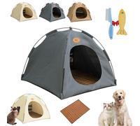 Breezyden Pop-Up Pet Tent - Portable Hideaway for Cats & Small Dogs, Cat Tents for Indoor Cats, Portable Indoor/Outdoor Pet Tents House with Mesh Window, Waterproof (Gray, S)