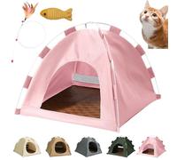 Breezyden Pop-Up Pet Tent, Portable Hideaway for Cats & Small Dogs with Mesh Window, Portable Indoor/Outdoor All Year Pet Tent House Anti Slip Waterproof Fully Washable (Pink,S)
