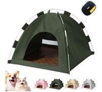 BreezyDen Pop-Up Pet Tent - Waterproof Foldable Hideaway with Mesh Ventilation, Anti-Slip Base, Washable, for Cats & Small Dogs (Green, L(48 * 48 * 42CM))