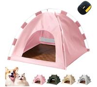 BreezyDen Pop-Up Pet Tent - Waterproof Foldable Hideaway with Mesh Ventilation, Anti-Slip Base, Washable, for Cats & Small Dogs (Pink, M(40 * 40 * 37CM))