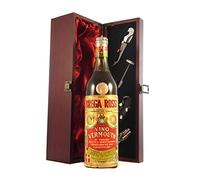 Brega Rossi Vino Vermouth 1920 in a silk lined wooden box with four wine accessories, 1 x 750ml