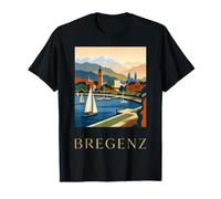 Bregenz Austria Lake Constance Harbor Vintage Retro Design T-Shirt