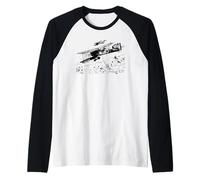 Breguet XIV WW1 French Bomber Aircraft Illustration Raglan Baseball Tee