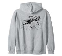 Breguet XIV WW1 French Bomber Aircraft Illustration Zip Hoodie