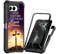 BREIDMKFM for Revvl 8 Phone Case with Screen Protector Dual Layer Protection Hard PC Soft TPU Bumper Shock-Absorbing Corner Heavy Duty Rugged Slim Protective Cover for Women,Jesus Bible Cross