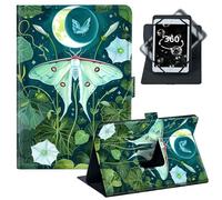 BREIDMKFM Universal Tablet Case 9-10.5 Inch,360 Rotating Stand Protective PU Leather Folio for 10/10.1 Inch Android Tablet,Fit for Fire HD 10/Samsung Tab A 10.1/iPad 9.7, Green Butterfly Moth