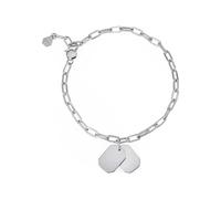 Breil, Bracelet Private Code Collection, Stainless Steel Bracelet with Custom Steel Elements with Shiny Finish, Adjustable Length up to 21 cm