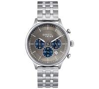 Breil Chrono Classy EW0642 Men's Chronograph Watch with Steel Strap in Silver/Taupe with Dark Blue Detail, Case Diameter: 42 mm, Silver/Taupe, Standard Size, Bracelet