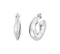 Breil, Distinctive Collection Women's Hoop Earrings in Polished Steel, Butterfly Closure, Diameter 3.5 cm, Ideal Gift for Women, Taglia unica, Alloy Steel, No Gemstone