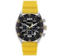 Breil EW0756 Men's Score Watch Black Dial Movement Chrono Quartz E Belt Silicone Light Blue, Yellow/Black, One Size, Modern, Casual