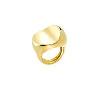 BREIL, Globe Collection, Women's Ring, Gold Polished Steel Cocktail Ring Sculptural Modern Design, Available in Sizes 14 and 16, Gift Idea for Women