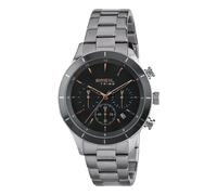 Breil Men's Dude Watch Collection Mono-Colour Grey dial Chrono Quartz Movement and Steel Bracelet EW0448