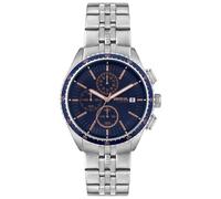 Breil Men's NET Watch Collection Mono-Colour Blue dial Chrono Quartz Movement and Steel Steel Bracelet EW0544