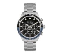 Breil Men's SAIL Watch Collection Mono-Colour Black dial Chrono Quartz Movement and Steel Silver Bracelet EW0485
