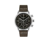 Breil Outrider Men's Watch with Black Leather Strap, 5 Bar Water Resistance, Case Diameter: 41 mm, TW2060, Silver, Strap.