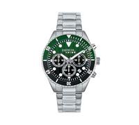 Breil Overhand Men's Watch EW0763 Two-Tone Green Dial Chronograph Quartz Movement and Silver Steel Bracelet, bracelet