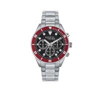 Breil Overhand Men's Watch Two-Tone Dial Black, Red Chronograph Quartz Movement and Silver Steel Bracelet EW0714