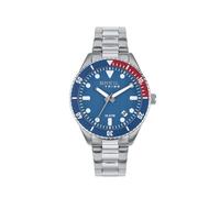 Breil Overhand Men's Watch Two-Tone Dial Blue Movement Only Time - 3 Hands Quartz and Silver Steel Bracelet EW0717