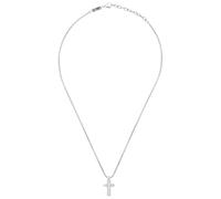 Breil Tag and Cross TJ3228 Men's Stainless Steel Necklace Min Length 47cm Max Length 52cm, 52 cm, Stainless Steel, No Gemstone