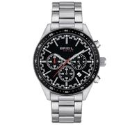 Breil Watch Collection Fast Dial Analogue Movement Chronic Quartz and Steel Bracelet for Men, Silver/Black/Red Hands, Standard Size, Bracelet