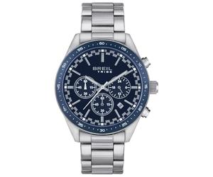 Breil Watch Collection Fast Dial Analogue Movement Chronic Quartz and Steel Bracelet for Men, Silver/Blue, Standard Size, Bracelet