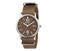 Breil Watch man Momento dial White e watchband in Synthetic Brown, Movement TIME JUST - 3H Quartz