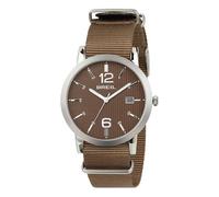 Breil Watch Man Momento dial White e watchband in Synthetic Brown, Movement TIME JUST - 3H Quartz