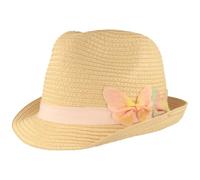 Breiter Children's Straw Hat Summer Hat Sun Hat 100% Paper Hat for Boys and Girls - Especially Light & Crushable, Beige - Butterflies, 6 5/8