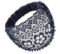 Breites Spitzen-Stirnband mit Blumenmuster und Perlen, Elastisches Band, Haarschal, Boho-Stil, Yoga, Fitnessstudio, Workout, Damen, Mädchen, dehnbar, atmungsaktiv, bequem, strapazierfähig, Sto