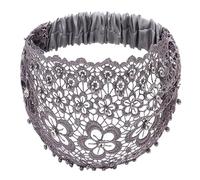 Breites Spitzen-Stirnband mit Blumenmuster und Perlen, Elastisches Band, Haarschal, Boho-Stil, Yoga, Fitnessstudio, Workout, Damen, Mädchen, dehnbar, atmungsaktiv, bequem, strapazierfähig, Sto