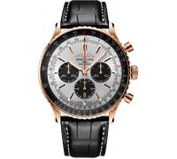 Breitling Navitimer B01 46 18k Black Croc Folding Clasp Watch BTL-2073
