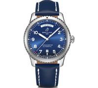 Breitling Watch Aviator 8 Day & Date 41 Leather Tang Type - Blue BTL-1888