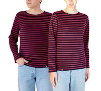 Breizh Ocean GUER - Organic Cotton Striped t-Shirt Marinière for Men or Women, Mixed - XS to 4XL Navy/Red