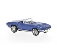 Brekina 18028 1:87 Chevrolet Corvette C2 Cabrio Car, Blue, 1962 - New