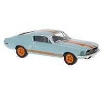 BREKINA 19619 Ford Mustang Coupe 1968 H0, Light Blue / Orange, New 2026