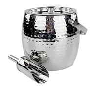 BREKX 3QT Insulated Ice Bucket with Lid and Scoop for Parties - Iceberg Anchored Wine Chiller/Champagne Bucket for Cocktail Bar, Metal Bucket with Lid, Ice Bin to Chill Ice with Small Scoop