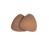 BRELESE Double Sticky Push-up Bra Inserts | Self-Adhesive | Both-Sides Sticky | Reusable Sticky Breast Pads for Bikini Top | Sports Bra | Wedding Dress Bra | Extra Boost Bra (Chocolate, A)