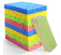 Brelet 16-Pack Compostable Washing Up Sponge, Colourful Cellulose Natural Dish Sponge, Non-Scratch Absorbent Dish Scrubber Sponge for Home Car Daily Use, Compressed Packaging 4 Colors