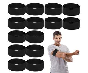 Brelet 24 Pcs Black Arm Bands,Elastic Arm Band for Captain,Black Mourning Armband,Ideal for Football, Basketball,Cycling and Shooting. Also,a Fitting Accessory for Funeral Condolences