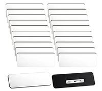 Breling 100 Pieces Name Tags with Pins 1 x 3 Inches Blank Name Tags Reusable ID Badge Holders with Clip for Office Workers Students Employee Custom(White)