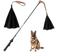 Breling 2pcs Leather Dog Toys for Aggressive Chewers Leather Bite Rag for Dog Training with Pole, Puppy Toy to Build Prey Drive, Train Bite Grip, Play Tug of War Game with Handle
