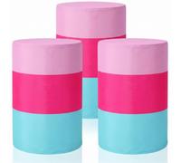 Breling 3 Pack 55 Gallon Equestrian Barrel Covers, Lilac Hot Pink Teal Patriotic Design for 4th of July Barrel Racing, 210d Oxford Fabric Rodeo Equipment for Horse Practice & Independence Day Events