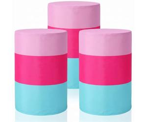 Breling 3 Pack 55 Gallon Equestrian Barrel Covers, Lilac Hot Pink Teal Patriotic Design for 4th of July Barrel Racing, 210d Oxford Fabric Rodeo Equipment for Horse Practice & Independence Day Events