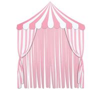 Breling 4-Pcs Carnival Circus Backdrop with Canopy, Suitable for Birthday Parties, Photography Backgrounds, and Halloween Decorations(Pink White)