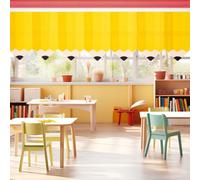 Breling 4 Pcs Fuzzy Classroom Curtains for Window Back to School Windows Drapes Colorful Valance Flocked Curtains Daycare Window Treatment for Kindergarten Playroom Bedroom Cover 54" x 18"(Pencil)