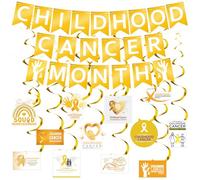 Breling 46 Pcs Childhood Cancer Awareness Month Decorations Including Banner Hanging Swirls Wall Decor Holiday Celebrating Events for Festival Supplies