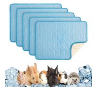 Breling 5 Pack 12" x 16" Summer Cooling Mat for Small Animals, Washable Reusable Guinea Pig Bedding Non-Slip Mat for Small Animals Rabbit Hamster Rat Chinchilla